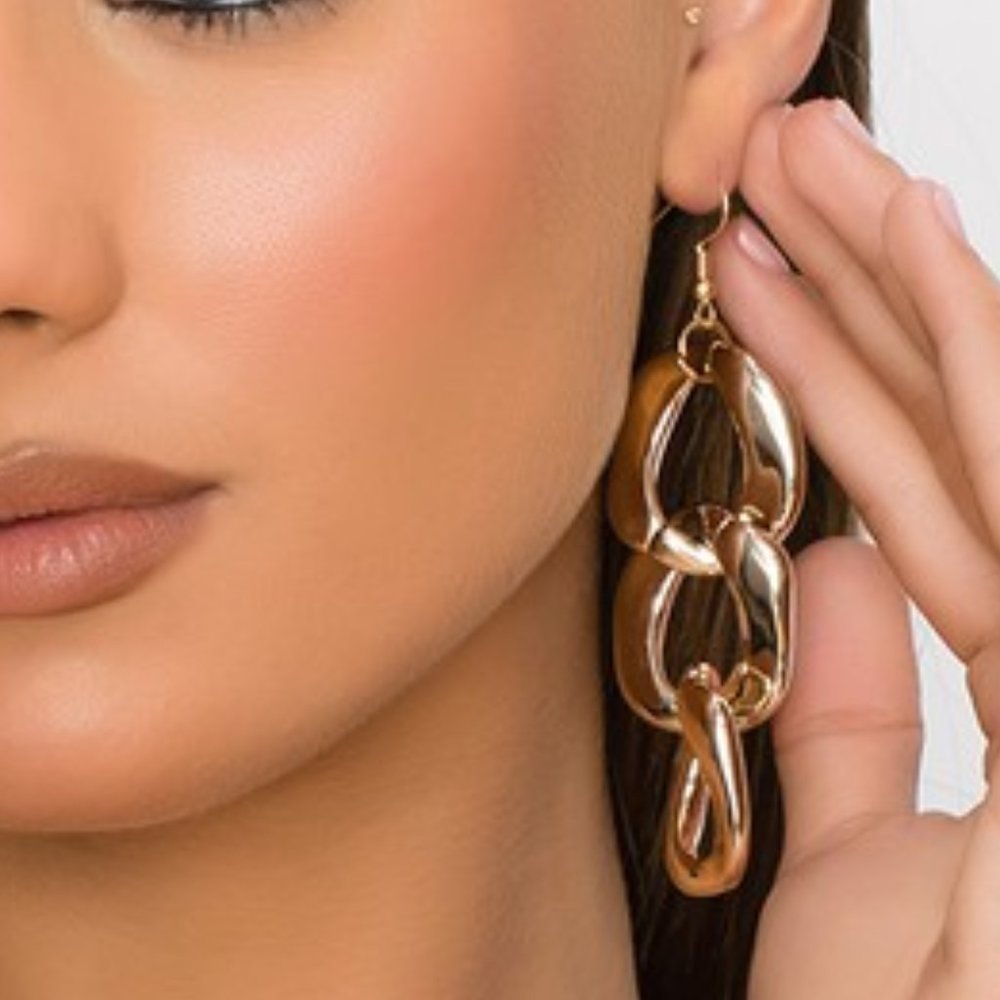 Gold Chain Link Earrings